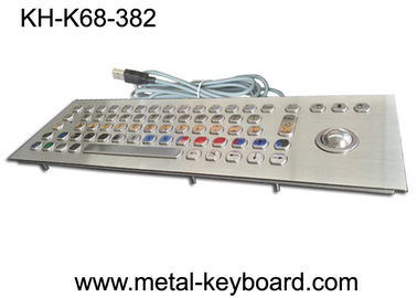 Water resistant stainless steel keyboard with trackball mouse for Kiosk